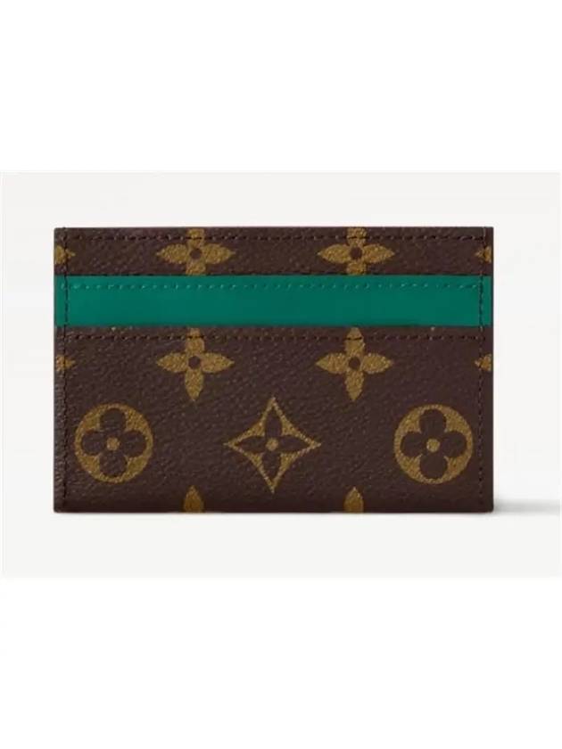 Double Card Wallet Brown Green - LOUIS VUITTON - BALAAN 5