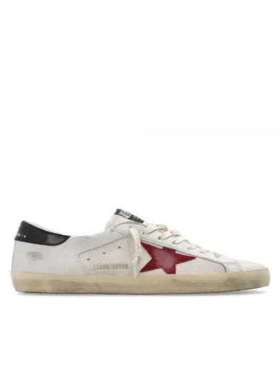 Superstar Distressed Suede-Trimmed Leather And Mesh Sneakers Off White - GOLDEN GOOSE - BALAAN 2