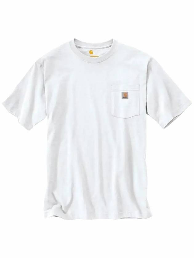 Pocket Short Sleeve Tee White K87 WHT - CARHARTT - BALAAN 3