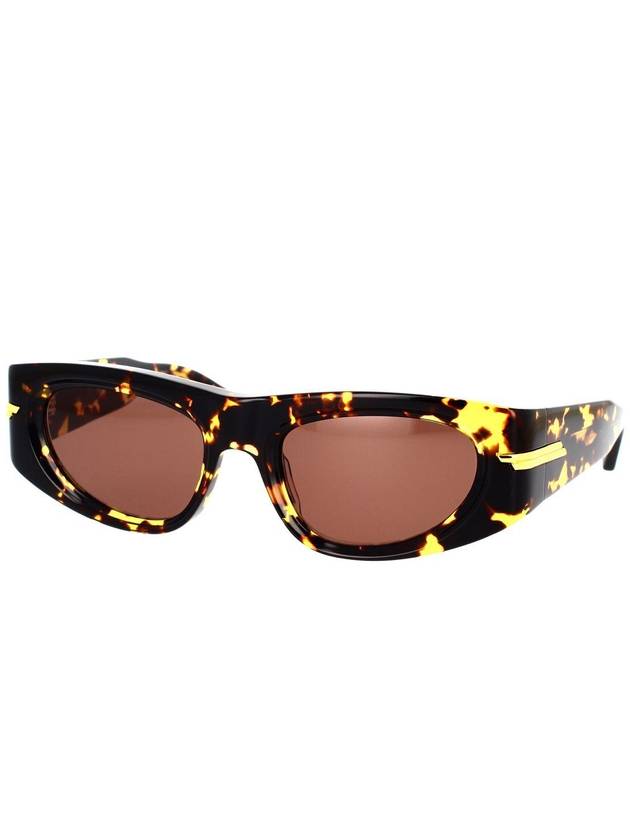 Eyewear Havana Bold Cat Eye Oval Sunglasses Brown - BOTTEGA VENETA - BALAAN 3