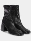 24 season Courrèges big logo leather ankle boots black - COURREGES - BALAAN 5