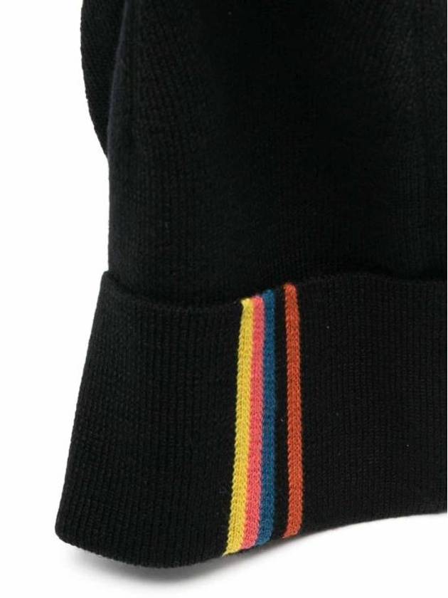 Artist Striped Wool Beanie Black - PAUL SMITH - BALAAN 3