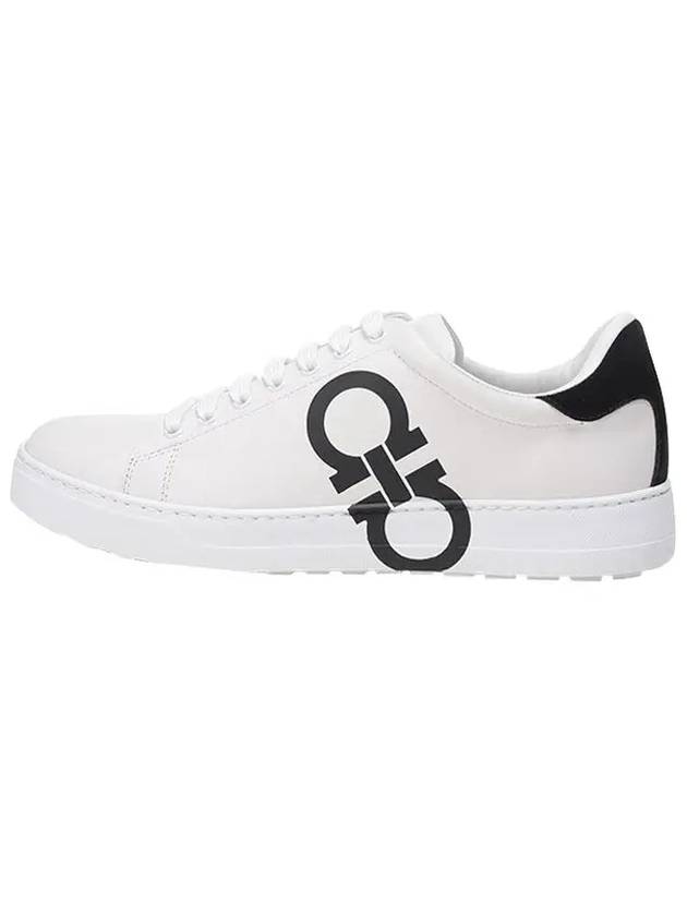 Number Gancini Low Top Sneakers White Black - SALVATORE FERRAGAMO - BALAAN 4