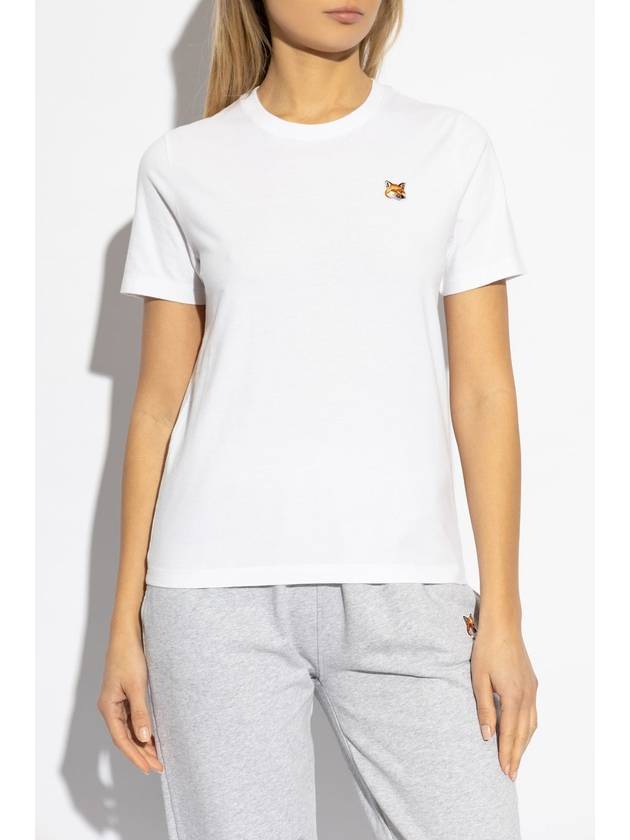 Maison Kitsuné T-shirt With Logo Patch, Women's, White - MAISON KITSUNE - BALAAN 3