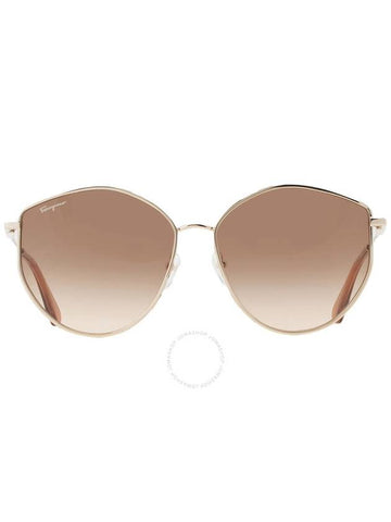 Salvatore Ferragamo Brown Gradient Irregular Ladies Sunglasses SF264S 796 60 - SALVATORE FERRAGAMO - BALAAN 1