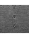 Men's Jersey Stitch V-Neck Cardigan Light Grey - THOM BROWNE - BALAAN 4