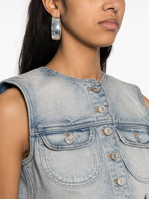 Cropped Denim Vest Blue - COURREGES - BALAAN 3