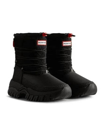 Wanderer Wanderer Vegan Short Shearling Rubber Snow Winter Boots Black - HUNTER - BALAAN 2