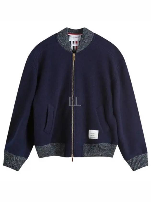 Wool Fleece Bomber MJT395A J0100 415 - THOM BROWNE - BALAAN 1