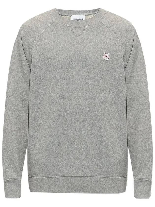 Monochrome Fox Head Patch Classic Cotton Sweatshirt Grey Melange - MAISON KITSUNE - BALAAN 2