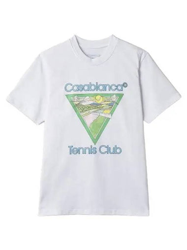 Tennis Club Icon Short Sleeve T Shirt White - CASABLANCA - BALAAN 1