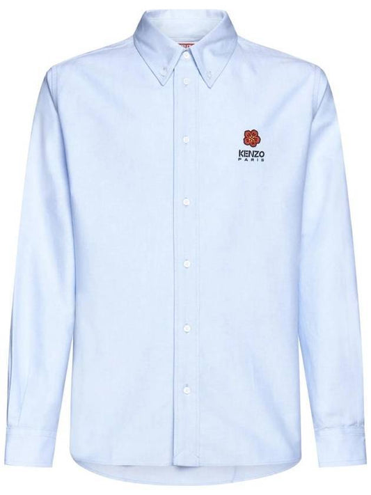 Boke Flower Crest Long Sleeve Shirt Sky Blue - KENZO - BALAAN 1