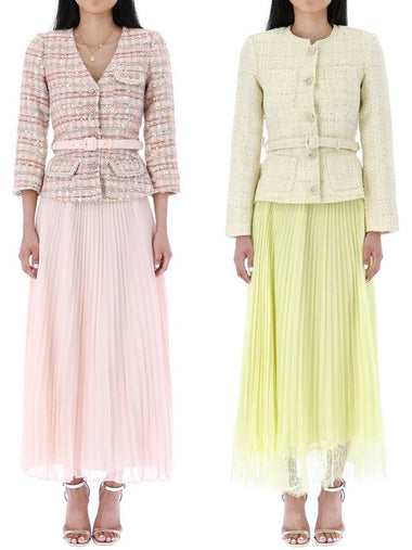 2 types of bouclé midi dresses - SELF PORTRAIT - BALAAN 1