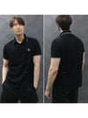 Stretch Cotton Pique Short Sleeve Polo Shirt Black - STONE ISLAND - BALAAN 7