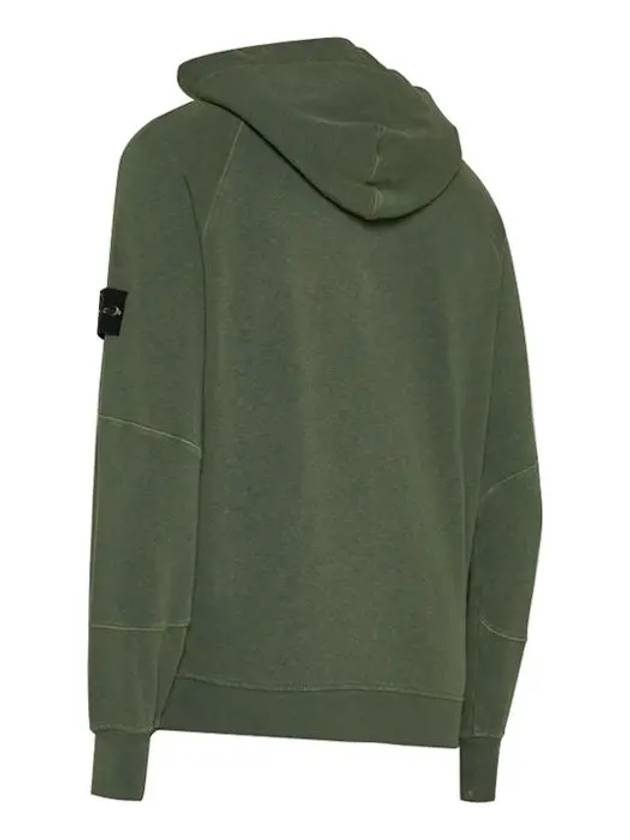 Old Treatment Malfile Fleece Hoodie Dark Grey - STONE ISLAND - BALAAN 3