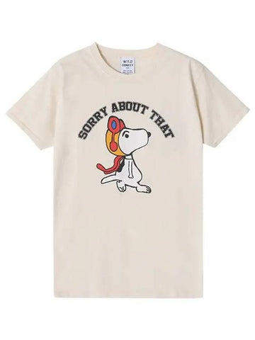 Short-sleeved T SORRY ESWOLI Snoopy Logo Men's Short-sleeved T-shirt Women's Short-sleeved T-shirt - WILD DONKEY - BALAAN 1