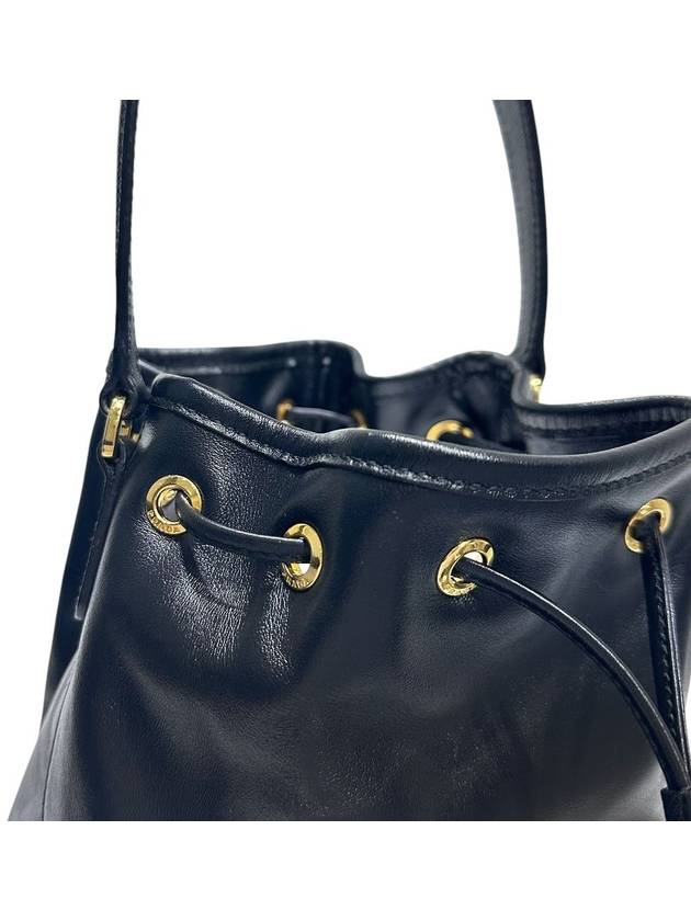 1BH038 Black leather duet bucket bag tote strap - PRADA - BALAAN 6