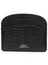 Half Moon Crocodile Pattern Card Wallet Black PXBMRF63270 - A.P.C. - BALAAN 1