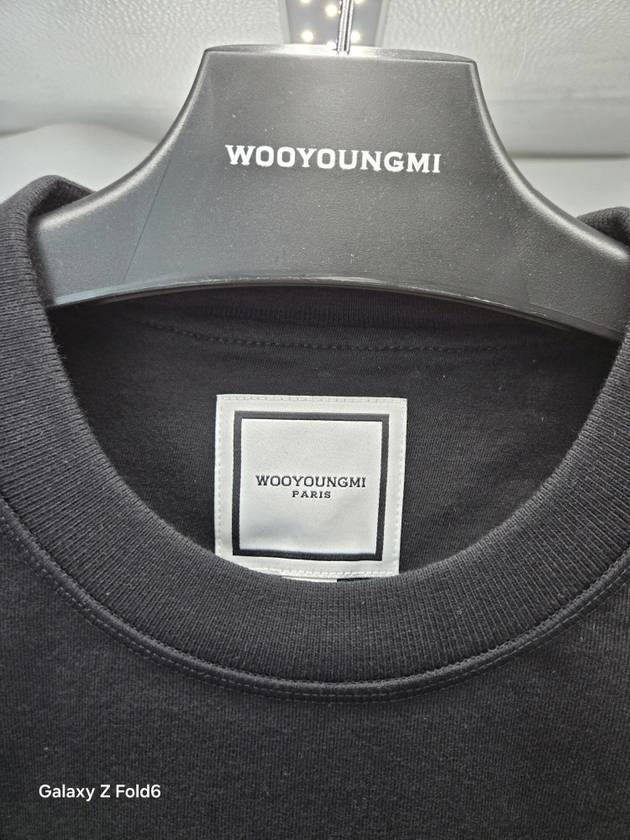 Overfit Wave Graphic Back Logo Sweatshirt Black - WOOYOUNGMI - BALAAN 5