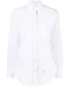 Logo Patch Cotton Shirt White - THOM BROWNE - BALAAN 2