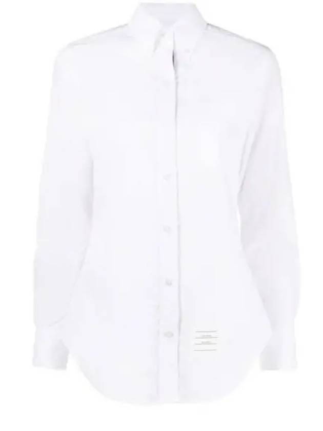 Logo Patch Cotton Shirt White - THOM BROWNE - BALAAN 2