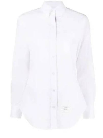 Logo Patch Cotton Shirt White - THOM BROWNE - BALAAN 2