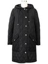 Diamond Quilted Hooded Single Coat Black - BURBERRY - BALAAN 3