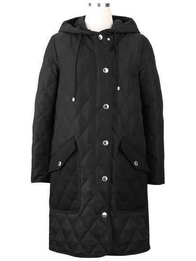 Diamond Quilted Hooded Single Coat Black - BURBERRY - BALAAN 2