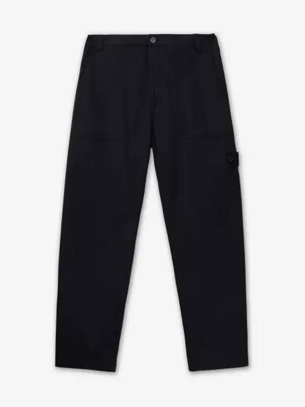 337F6 Logo Patch Stretch Straight Pants Black - STONE ISLAND - BALAAN 2