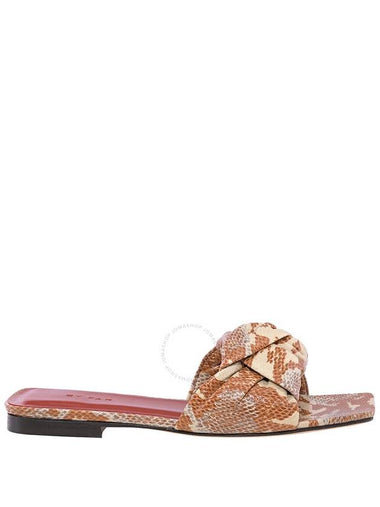 By Far Ladies Almond Knotted Snake-print Slides, Brand Size 36 ( US Size 6 ) - BY FAR - BALAAN 1