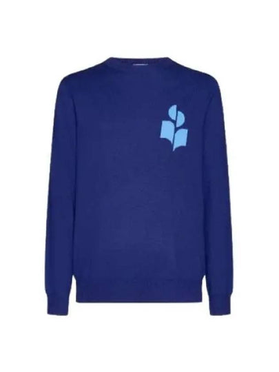 Evans Logo Crew Neck Knit Top Blue - ISABEL MARANT - BALAAN 2