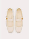 V Logo Rocker Mary Jane Ballerina White - VALENTINO - BALAAN 4