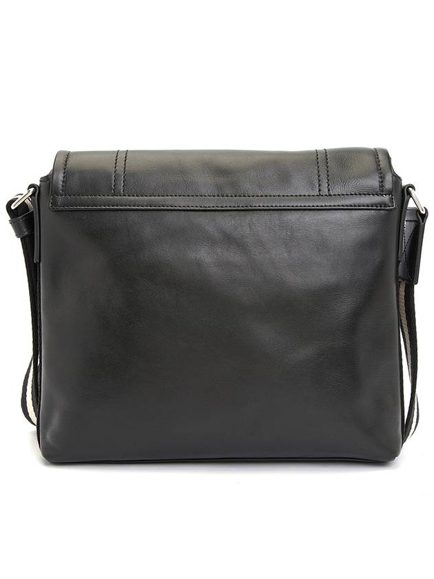 Terlago Logo Leather Messenger Bag Black - BALLY - BALAAN 5