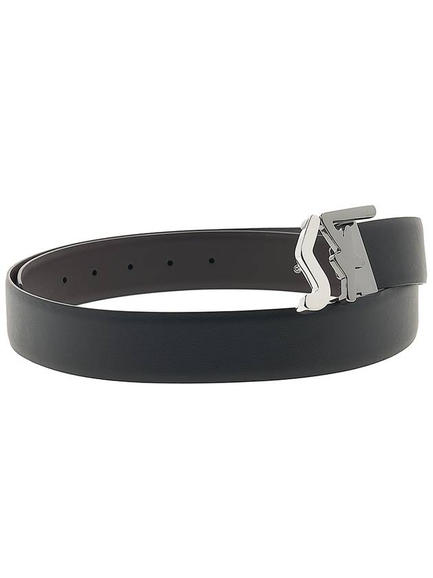 Ferragamo Men's SF Logo Reversible Belt 67 A251 NERO HICKORY 0734199 - SALVATORE FERRAGAMO - BALAAN 3