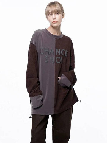 Four Woman Women s M243MT01BR Snowy Reverse Sleeve Crew Neck Sweatshirt Brown - CHANCE'S NOI - BALAAN 1