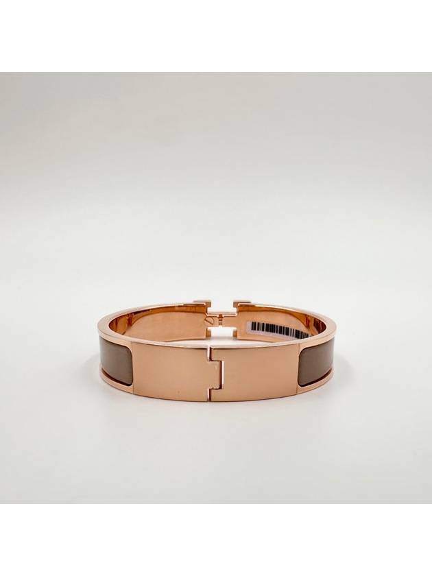 Clic H Bracelet Rose Gold & Marron Glace - HERMES - BALAAN 10