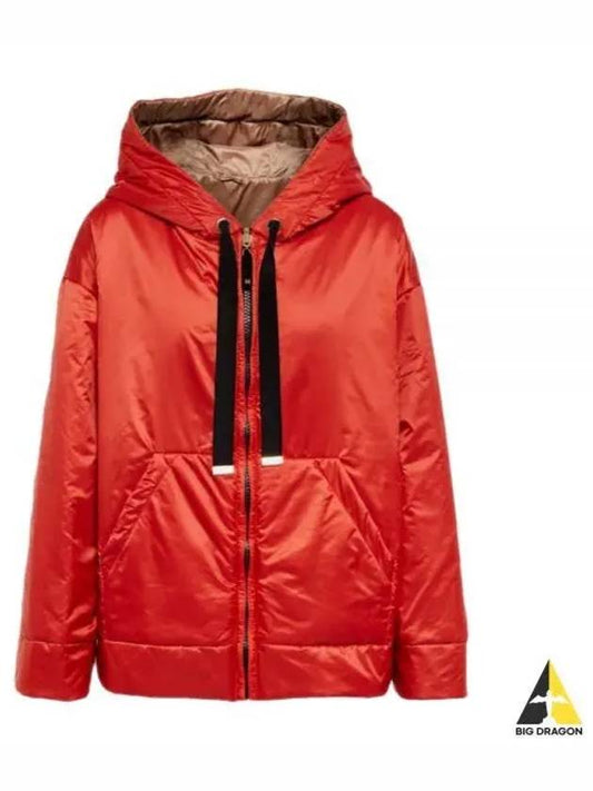 Greenbox Reversible Water Repellent Canvas Zip Up Hoodie Red - MAX MARA - BALAAN 2