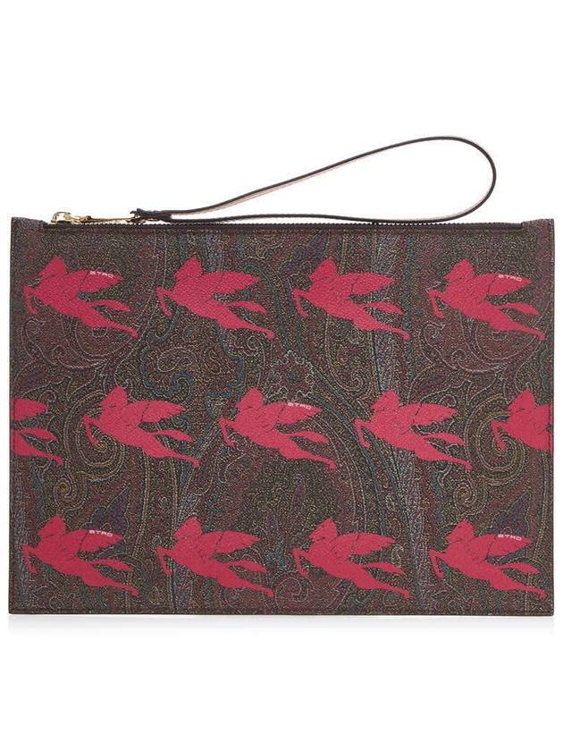 Paisley Pegasus Clutch Bag Brown Red - ETRO - BALAAN 2