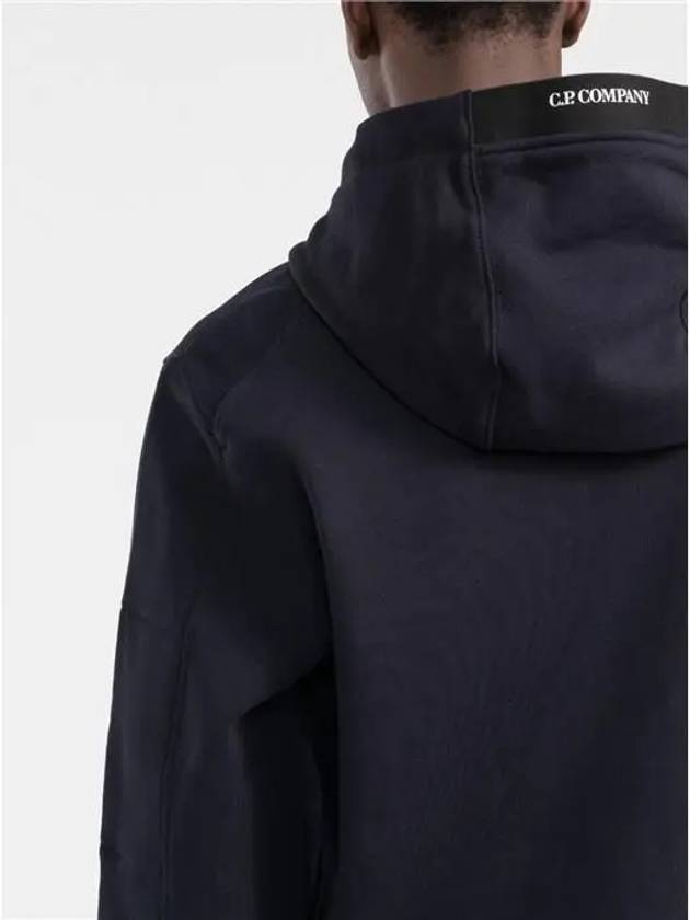 Logo Patch Drawstring Hoodie Navy - CP COMPANY - BALAAN 4