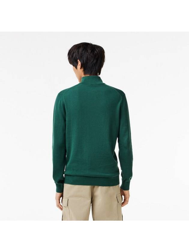 Classic Fit Half Zip Up Knit Top Green - LACOSTE - BALAAN 4