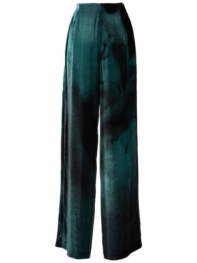 Alberta Ferretti Green Print Velvet Pants - ALBERTA FERRETTI - BALAAN 2