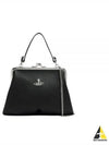 Metal ORB Point Saffiano Tote Bag Black - VIVIENNE WESTWOOD - BALAAN 2