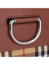 Vintage Check Leather D-Ring Medium Cross Bag Brown - BURBERRY - BALAAN.