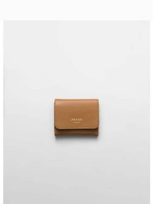 Small Leather Wallet Caramel - PRADA - BALAAN 2