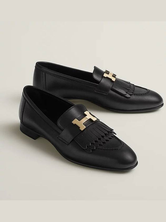 Gold Hardware Royal Goatskin Loafers Noir Black - HERMES - BALAAN 2