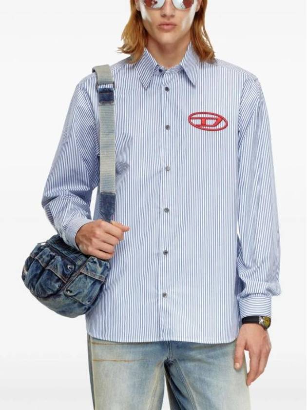 S Simply E Stripe Long Sleeve Shirt Sky Blue - DIESEL - BALAAN 4