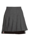 Wool Pleated Skirt Dark Gray - THOM BROWNE - BALAAN 1