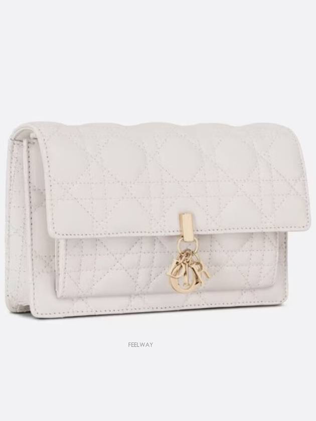 Lady Chain Canage Lambskin Pouch Bag White - DIOR - BALAAN 4