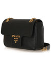 Saffiano Leather Chain Shoulder Bag Black - PRADA - BALAAN 3