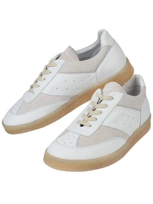 6 Court Paneled Lace-Up Low-Top Sneakers White - MAISON MARGIELA - BALAAN 2